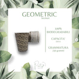 PartyBIO Geometrici, 110 Pezzi Set di Stoviglie, Set di Stoviglie Monouso biodegradabili per Feste con Piatti Carta, Bicchieri Carta, Tovaglioli, Perfetti per 20 Ospiti