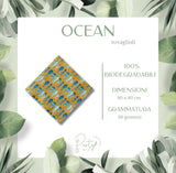 PartyBIO Oceano,110 Pezzi Set di Stoviglie, Set di Stoviglie Monouso biodegradabili per Feste Azzurro con Piatti Carta, Bicchieri Carta, Tovaglioli, Perfetto per 20 Ospiti