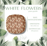 Piatti White Flowers Primavera Fiori Bianchi • Piatti Grandi • 20pz • 100% Carta Biodegradabile