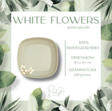 Piatti White Flowers Primavera Fiori Bianchi • Piatti Piccoli • 20pz • 100% Carta Biodegradabile