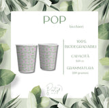 PartyBIO Pop, 110 Pezzi Set di Stoviglie, Set di Stoviglie Monouso biodegradabili per Feste con Piatti Carta, Bicchieri Carta, Tovaglioli, Perfetti per 20 Ospiti