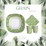 PartyBio Grano,110 Pezzi Set di Stoviglie, Set di Stoviglie Monouso biodegradabili per Feste con Piatti Carta, Bicchieri Carta, Tovaglioli, Perfetti per 20 Ospiti