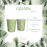 PartyBio Grano,110 Pezzi Set di Stoviglie, Set di Stoviglie Monouso biodegradabili per Feste con Piatti Carta, Bicchieri Carta, Tovaglioli, Perfetti per 20 Ospiti