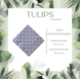 Set Collezione Tulipani - Piatti Grandi, Piatti Piccoli, Bicchieri e Tovaglioli di Carta 100% biodegradabile - 110 pezzi - Fino a 20 Ospiti