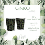 PartyBIO Ginko, 110 Pezzi Set di Stoviglie, Set di Stoviglie Monouso biodegradabili per Feste con Piatti Carta, Bicchieri Carta, Tovaglioli, Perfetti per 20 Ospiti